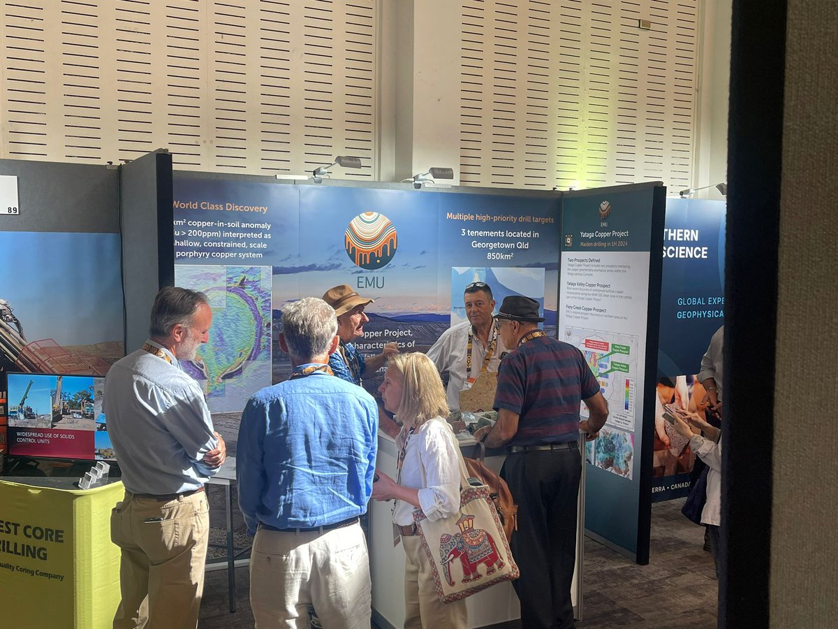 emuasx's tweet photo. With such great looking rocks to show to investors, our booth has been busy as RIU Explorers Conference opened up today. Swing by Booth #88 to chat to CEO Doug Grewar, Consultant Geologist Nigel Maund and Cisco Montes. https://t.co/FRPJUtDBoB