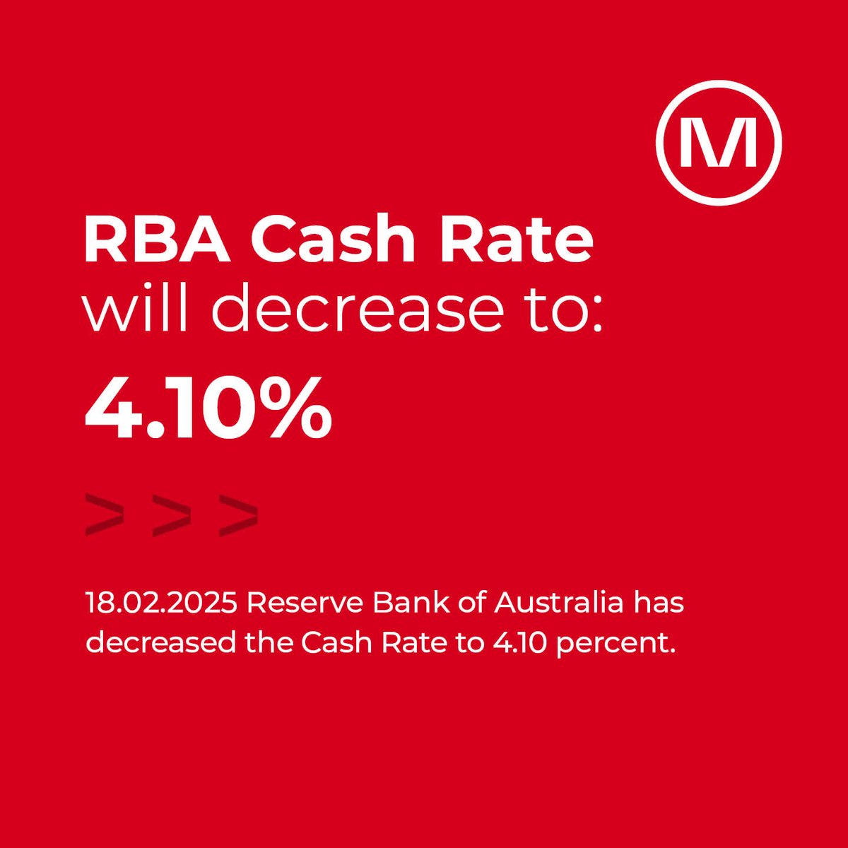 MorrisFinance's tweet photo. The Reserve Bank of Australia has offered some potential relief for homeowners, lowering the cash rate to 4.10%, a level we haven't seen since October 2023.
Use the link below to find out more:
https://t.co/VvwuMXY3qr
#RBAAnnouncement #RBACashRate #SuccessTogether https://t.co/ICX1Uey9W6