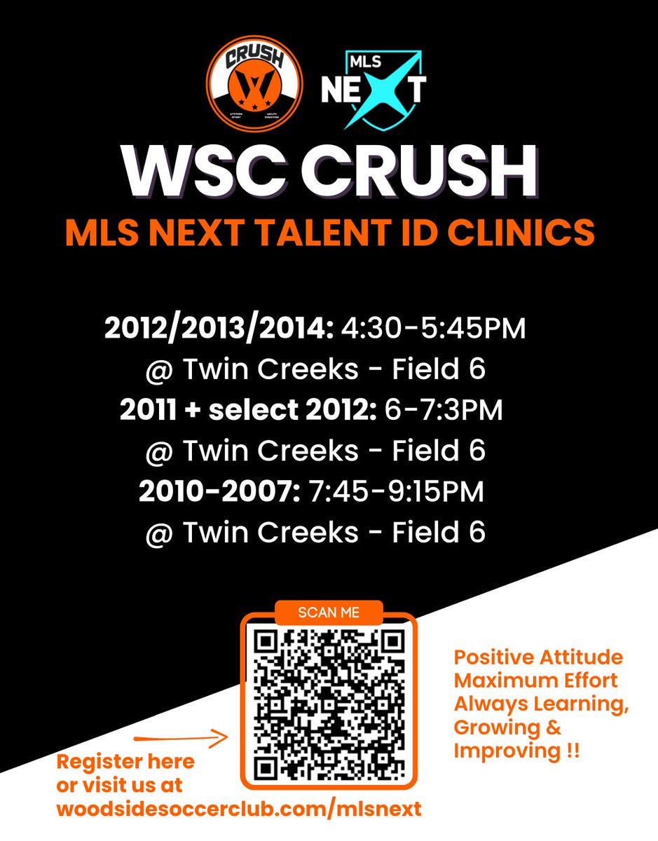 Come join us on a Monday to experience the Crush way!! #mlsnext