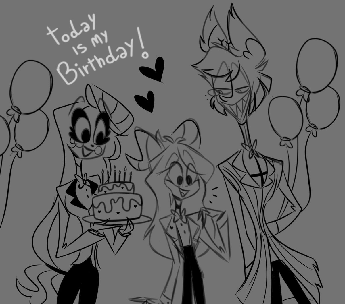 Addison666_'s tweet image. Today is my day and Addison's too!!🎂♡
#Mybirthday #HazbinHotel #charlastor #Pilot  #Drawing