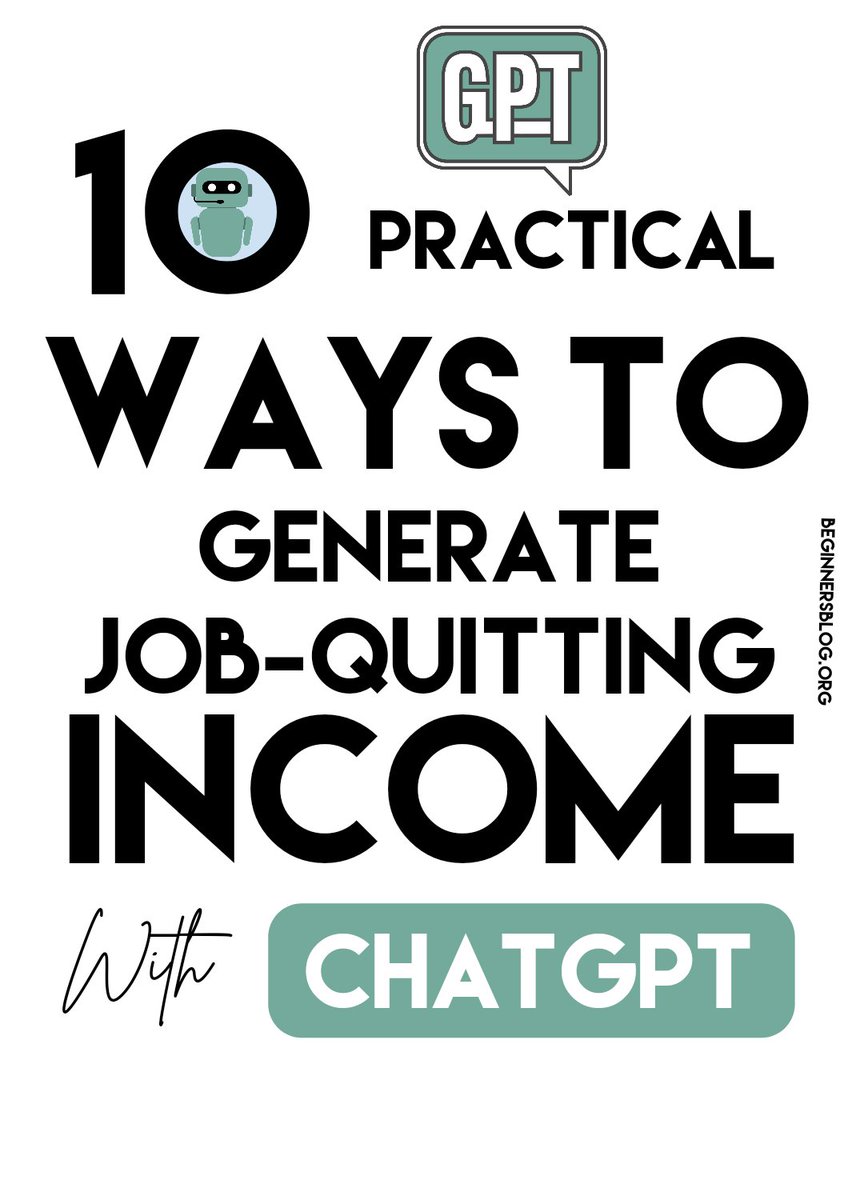 beginnersblog1's tweet image. I am shocked that people still don't know how to make money online with ChatGPT 

That’s why I have prepared a simple guide with 10 PRACTICAL ways to make money with ChatGPT. 

 Thousands of people are using these practical METHODS  to making JOB-QUITTING money.

You can do the…