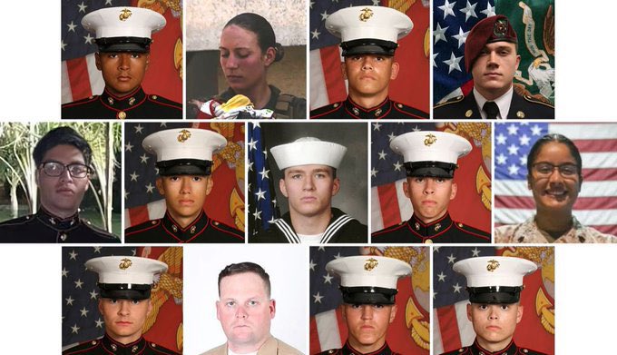 libsoftiktok's tweet photo. These 13 service members were killed during Biden’s disastrous Afghanistan withdrawal.

Pete Hegseth just announced an investigation into the withdrawal.

Remember their names:

Johanny Rosario Pichardo
Nicole L. Gee
Darin T. Hoover
Hunter Lopez
Daegan W. Page
Humberto A. Sanchez
David L. Espinoza
Jared M. Schmitz
Rylee J. McCollum
Dylan R. Merola
Kareem M. Nikoui
Maxton W. Soviak
Ryan C. Knauss

They deserve justice!