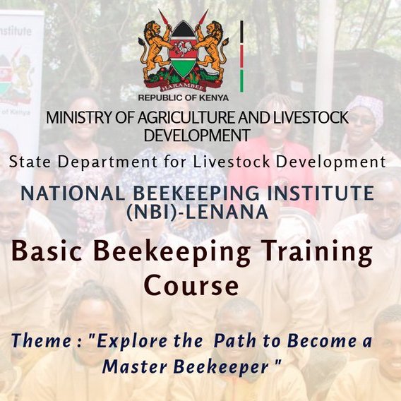 Mark your calendar. Don’t miss this opportunity upcoming Basic Beekeeping Training Course on 7th–11th April 2025 for valuable skills in apiculture
At National Bee keeping Institute

0725956248 
beekeepinginstitution@kilimo.go.ke  / beekeepinginstitute@yahoo.com
<a href="/nbilenana/">National Bee keeping Institute,Lenana</a>