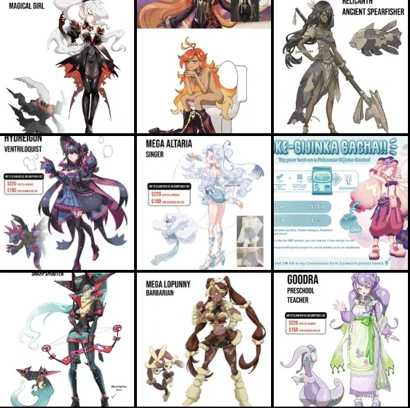@ElfBeverage Thank you! and *scrolls through my media tab* 

yes you could say that! Some of them are ad0ptable designs and others are gijinka design c/0/ms, I love working on character designs (esp cute girls) 😋 
