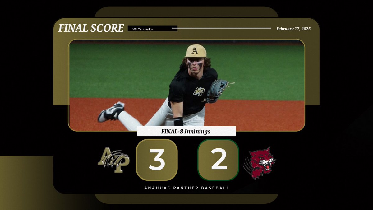 Anahuac Panthers Baseball (@baseballanahuac) on Twitter photo Final- 8 Innings
Anahuac-3
Onalaska-2
W-Blaedin Josephson-<a href="/Blaedin_2025/">Blaedin Josephson</a>
Josephson- 6ip, 5h, 1r, 5k Final- 8 Innings
Anahuac-3
Onalaska-2
W-Blaedin Josephson-<a href="/Blaedin_2025/">Blaedin Josephson</a>
Josephson- 6ip, 5h, 1r, 5k