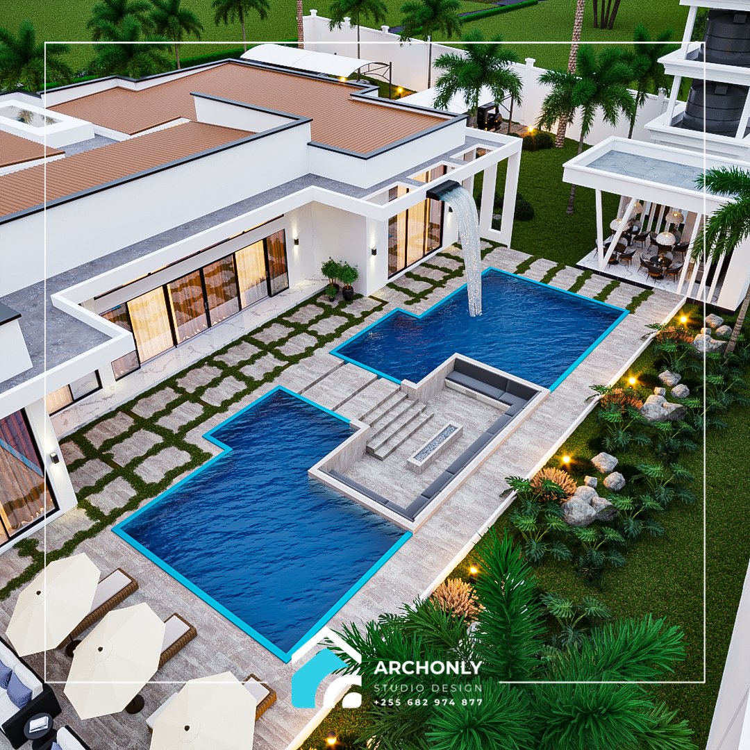 ehmtalk's tweet photo. RESIDENTIAL HOME DESIGN!!

We designed this project and it’s projected to be constructed at Dar es salaam Tanzania.

Residential House Has:

🛌🏻En-Suite bedrooms + Walk in CLosets.
🛋Open Lounge
🍽Open Dinning
🍳Open Kitchen + Island + store
🧼Laundry Room
🚽Powder Room
🏠 Gym
-swimmming pool
-Pagola

BUILDING SIZE : 28.7 x 17.9
PLOT SIZE :2,500

_________________________

Gharama za ramani:
Ghorofa - Tsh 2,000,000/=

Nyumba ya chini - Tsh 800,000/=

_________________________

Tucheki https://t.co/VKYRKeL0EX

_________________________________________

Request a Quotation , Link in our Profile !

_________________________________________

Render: @archonlystudio

🌍 Project based : Tanzania 
_________________________________________
