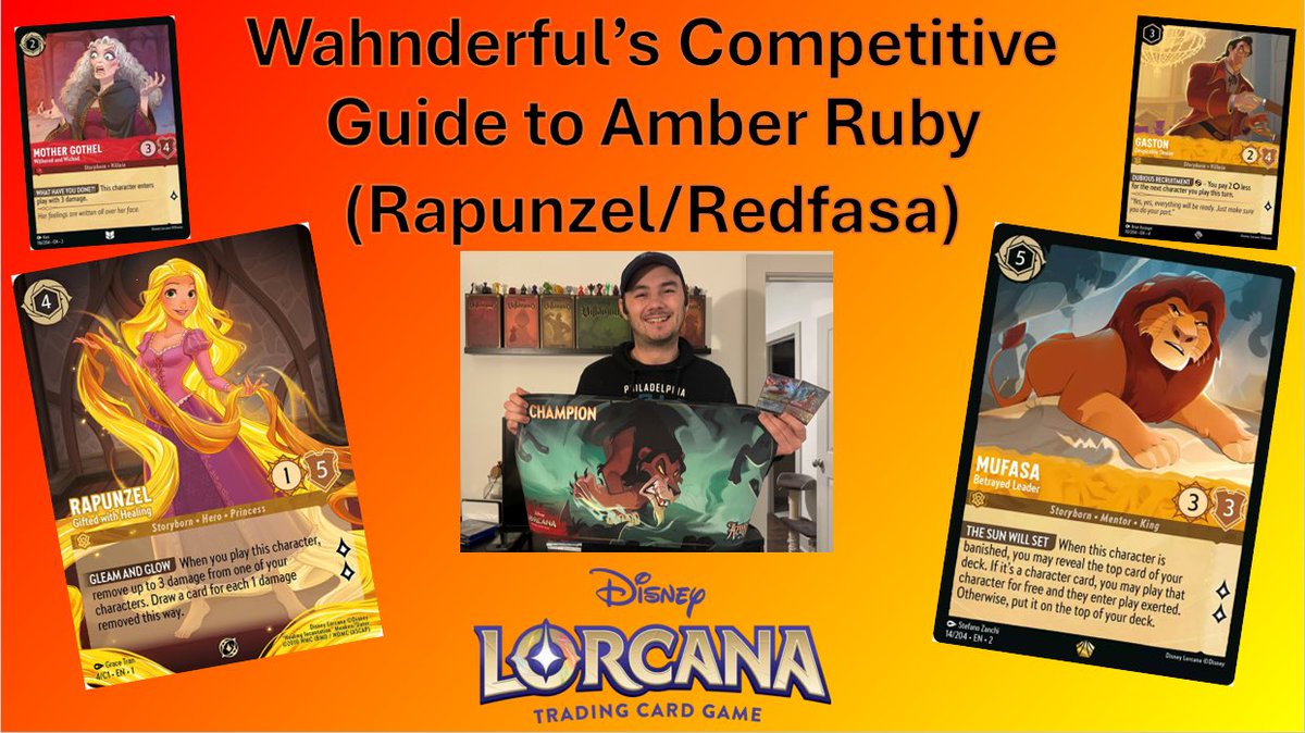 I completed my Competitive Guide to Amber Ruby!

It was a joy to share this project with the community! I am very passionate about this deck, and hope to share the same joy it gives me!

Please reach out with any questions/comments 😊 #DisneyLorcana

youtu.be/IEn5xvZrHn8?si…