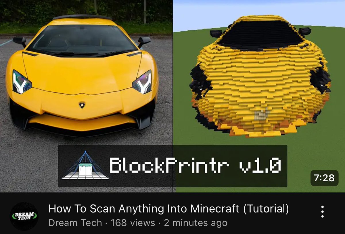 DWT_UPDATES's tweet image. 🔴 | Dream uploaded on Dream Tech!!!

— How To Scan Anything Into Minecraft (Tutorial)
🔗: youtu.be/m8cF4Uo2tRE?si…