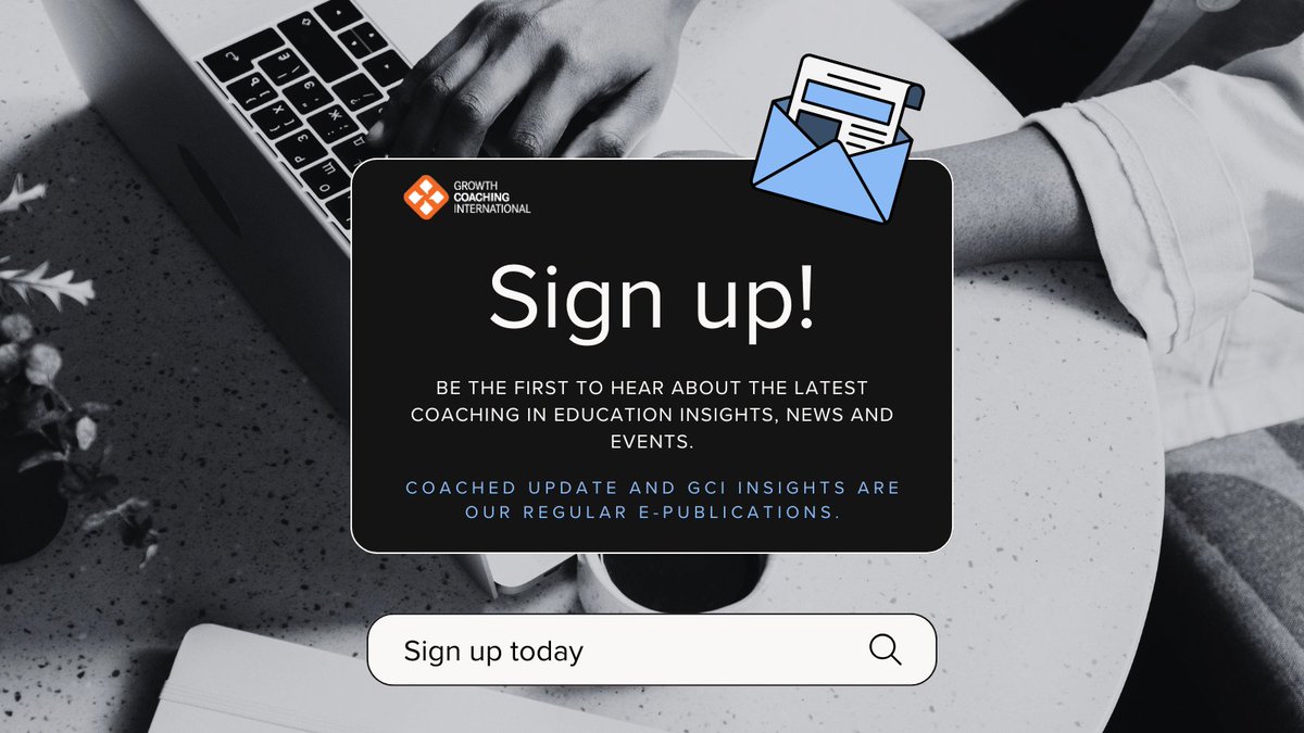 Stay connected with the latest in Coaching in Education! ✨

CoachED Update and GCI Insights are our regular e-publications. Sign-up to be the first to hear about the latest Coaching in Education insights, news and events.

Sign up now: growthcoaching.com.au/signup/

#signup #news