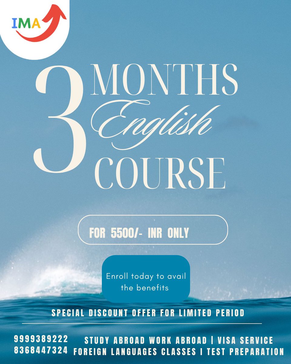 imacademyy's tweet photo. 📢 Master English in Just 3 Months – Now at ₹5500 Only! 🔥

Want to speak fluent English with confidence
#EnglishForEveryone #FluentEnglish #SpeakWithConfidence #SpokenEnglish #AffordableLearning #EnglishCoaching #Faridabad #EnrollNow #3MonthsChallenge #LanguageSkills https://t.co/Fh6WggcPag