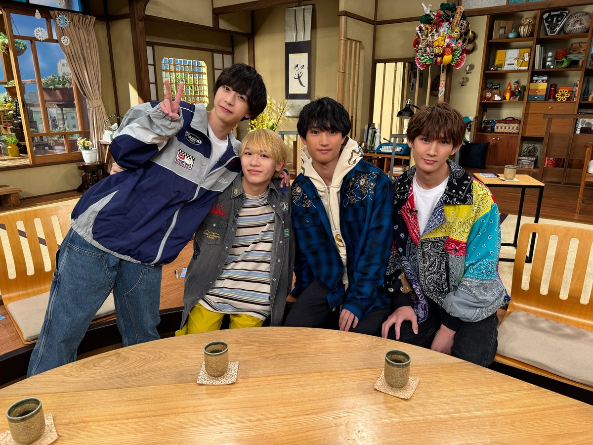 jr_official_X's tweet photo. 今朝の『#よ〜いドン！』に 
#永岡蓮王 #浦陸斗 #大内リオン #吉川太郎 が出演いたしました🍵✨

ご覧くださった皆さまありがとうございました🤍🩷💙💜

明日は
舞台『どうせ、恋してしまうんだ。』
大阪公演が初日を迎えます‼︎
よろしくお願いします✊🏻🎶

#AmBitious https://t.co/QLBmwMluLI