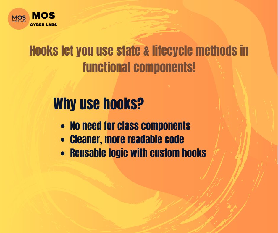 MOSCyberLabs's tweet photo. Say Goodbye to Class Components – Meet Hooks! 📷
#javascript #webdev #programming #coding #ReactHooks #WebDevelopment #javascriptdeveloper #ReactNative #CodingTips #moscyberlabs

@MOSCyberLabs https://t.co/ZVG6V6P0wl