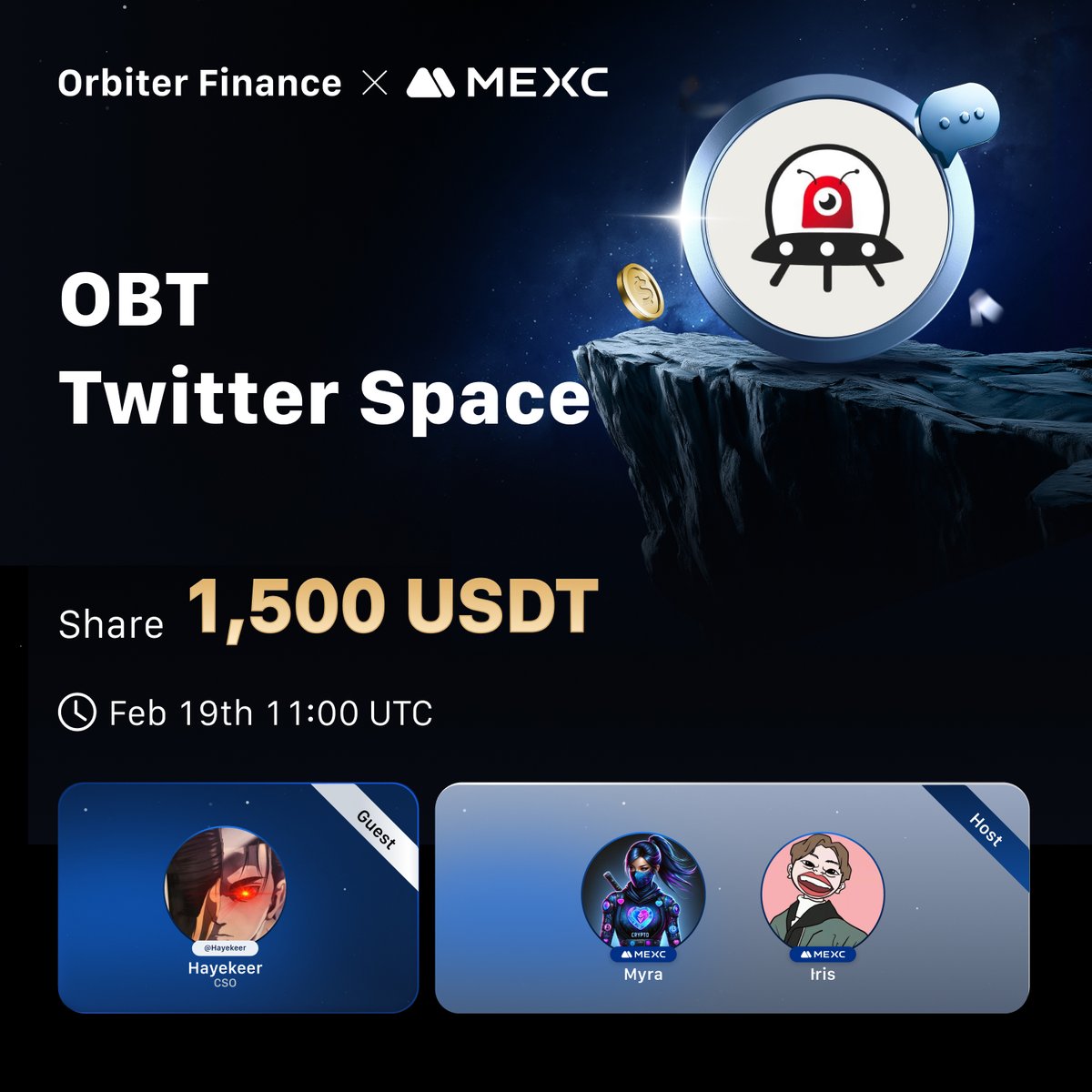 Alpha_MEXC's tweet photo. 🔥 Join the #MEXC x #OBT/ @Orbiter_Finance X Space AMA

🎯 Topic:  Exploring the Future of Cross-Chain Innovation with Orbiter Finance

🔔 Set a reminder: https://t.co/2uaLO9oRvY

🎁 Win your share of 1,500 USDT! Don’t miss out:
https://t.co/wemIk9EpLK https://t.co/d4coHEhw3m