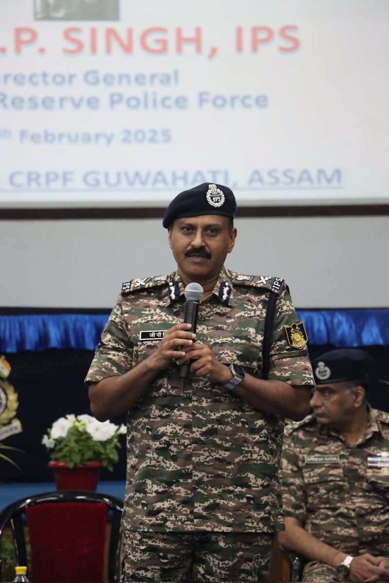 crpfindia's tweet image. Discipline, Well-being &amp;amp; Unity !

DG #CRPF Shri @gpsinghips visited GC Guwahati and presided over a Sainik Sammelan, stressing the importance of a stress-free life, good health, discipline, transparency, and strong camaraderie among all ranks—paving the way for a stronger, more…