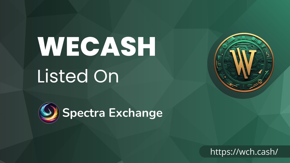 hello Wecash users!
Now we are listed on <a href="/spectracash/">Spectra Cash</a>  Exchange. Active trading available on $usdt and $ltc pair.

exchange.spectra.cash/#/market/DEX.W…

exchange.spectra.cash/#/market/DEX.W…

$WCH $SCL  $USDT $LTC $BTC #Wecash #listed #on #spectra #exchange #trade #market