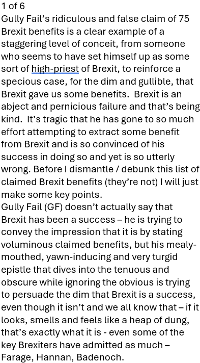 ghab30's tweet photo. There's a certain individual @TerraOrBust who's gained a certain notoriety (infamy) by publishing what he laughably calls a list of 75 Brexit benefits; he's blocked me as he does anyone who challenges him so I will provide my own list of GF Debunkers but first some general points https://t.co/7o7NJO8hJS
