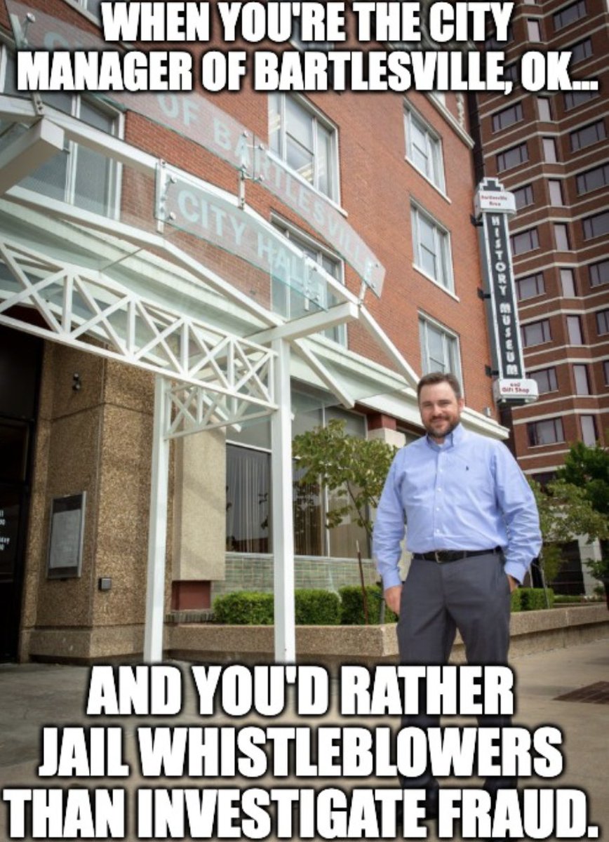 leahcimnoslen's tweet image. Bartlesville, Oklahoma - Where the City Manager would rather jail whistleblowers than protect the citizens from fraud, waste and abuse!   @elonmusk @DOGE @POTUS End Corruption - Stop Fraud, Waste &amp;amp; Abuse
v1sut.substack.com/p/ok-town-beco…