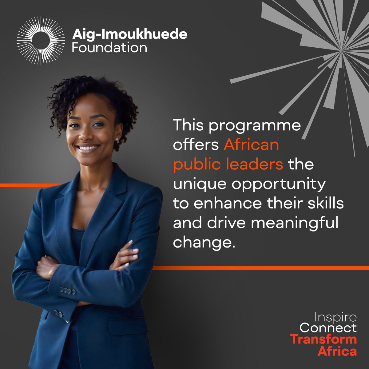 AigFoundation's tweet image. Are you a changemaker ready for more?​
The AIG Public Leaders Programme is almost here!

#AIGPublicLeadersProgramme #AigImoukhuedeFoundation #ClosingTheGapBetweenAfricaAndTheWorld