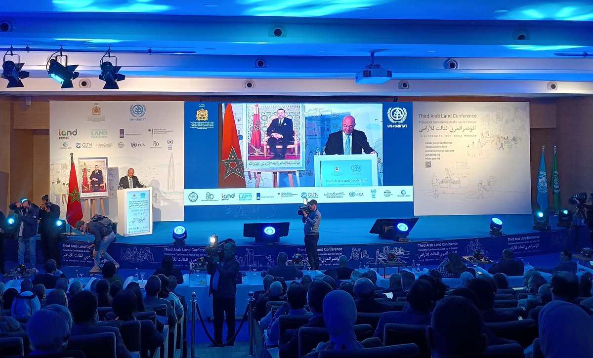 Today at the opening of the Third #Arab_Land_Conference, Ministers from across the #Arabregion discuss the urgent need for good #landgovernance to tackle challenges like housing shortage, climate change and conflict.

📺tinyurl.com/yrzm8jf6