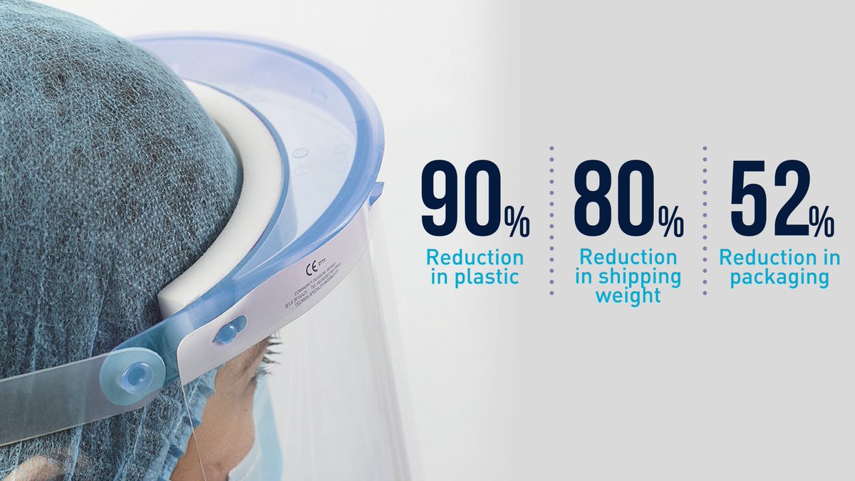 Reducing energy usage &amp; #waste is a key priority for many organisations. Did you know that Optec® #reusablefaceshield system not only reduces #plasticuse, the compact packaging reduces shipping weight &amp; transportation #emissions too. Learn more: zurl.co/HPHn #PPE