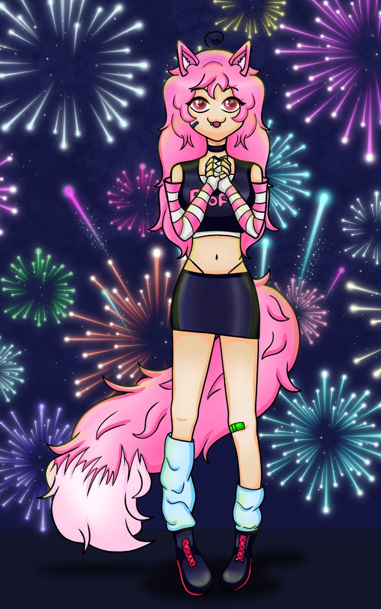 Posting the new year art work a little bit late 😉 
Commissioned by Rofl 
Art done by me 🙋🏻‍♀️
#CommissionedArt #NewyearArt