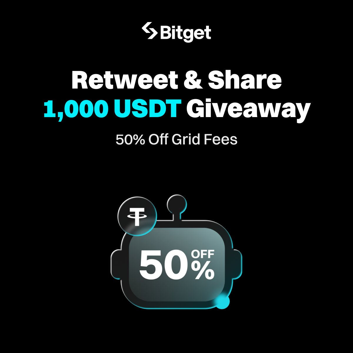 Retweet Giveaway Alert! 🚨

We’re giving away 1,000 USDT to lucky winners! 🎉 Spread the word about our 50% off spot grid fees and stand a chance to win!

✅ Retweet the post below &amp; tag friends
✅ Follow <a href="/bitgetglobal/">Bitget</a>
✅ Fill in the form: forms.gle/4FNswoTG2ovrWR…

Join now 👇