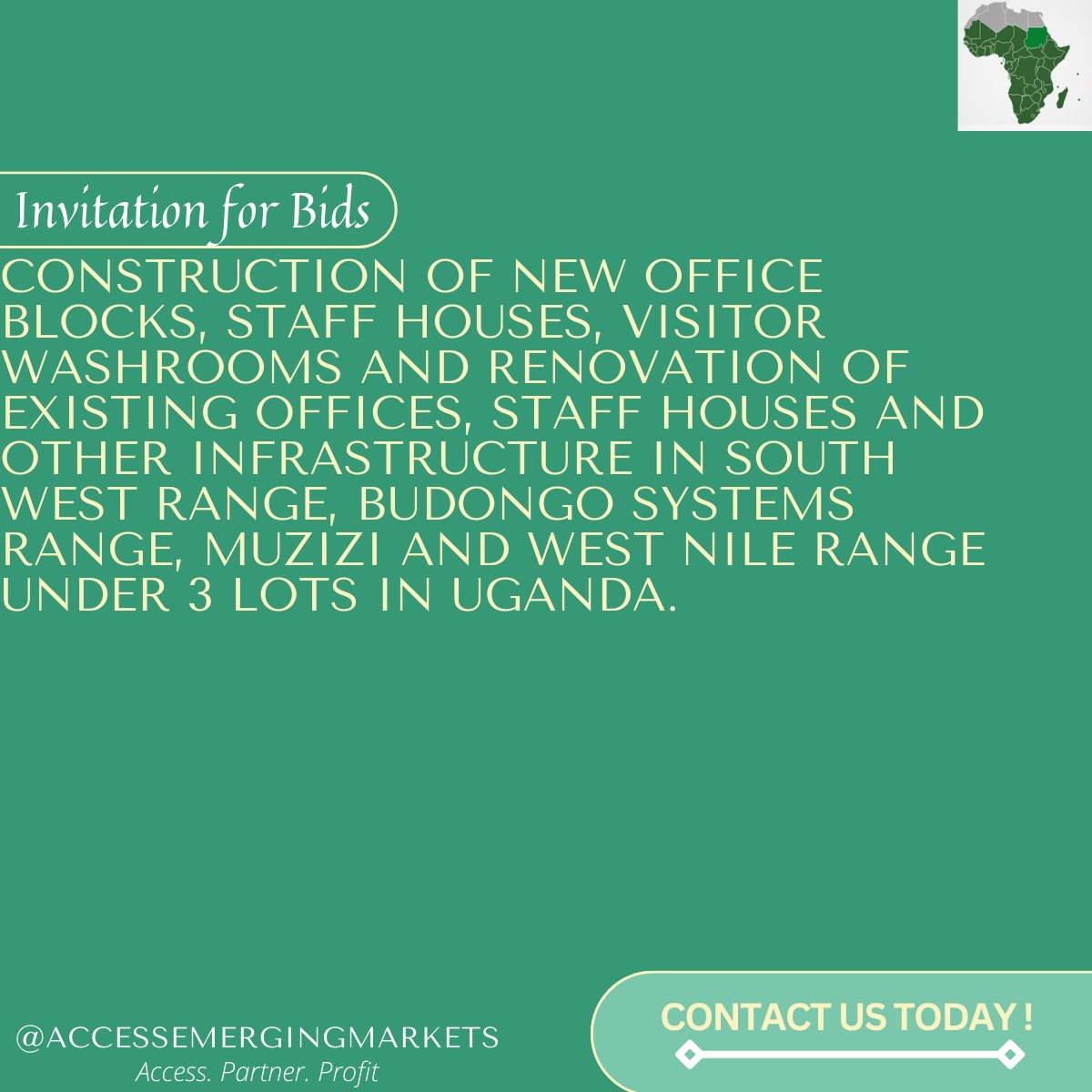 EmergingMarkett's tweet image. Contact us today to secure this project opportunity.

For more info on this opportunity, check out the project details here: lnkd.in/dtWJsxuh

#Development #Opportunities #ProjectPartnership #Construction #Uganda #Infrastructure