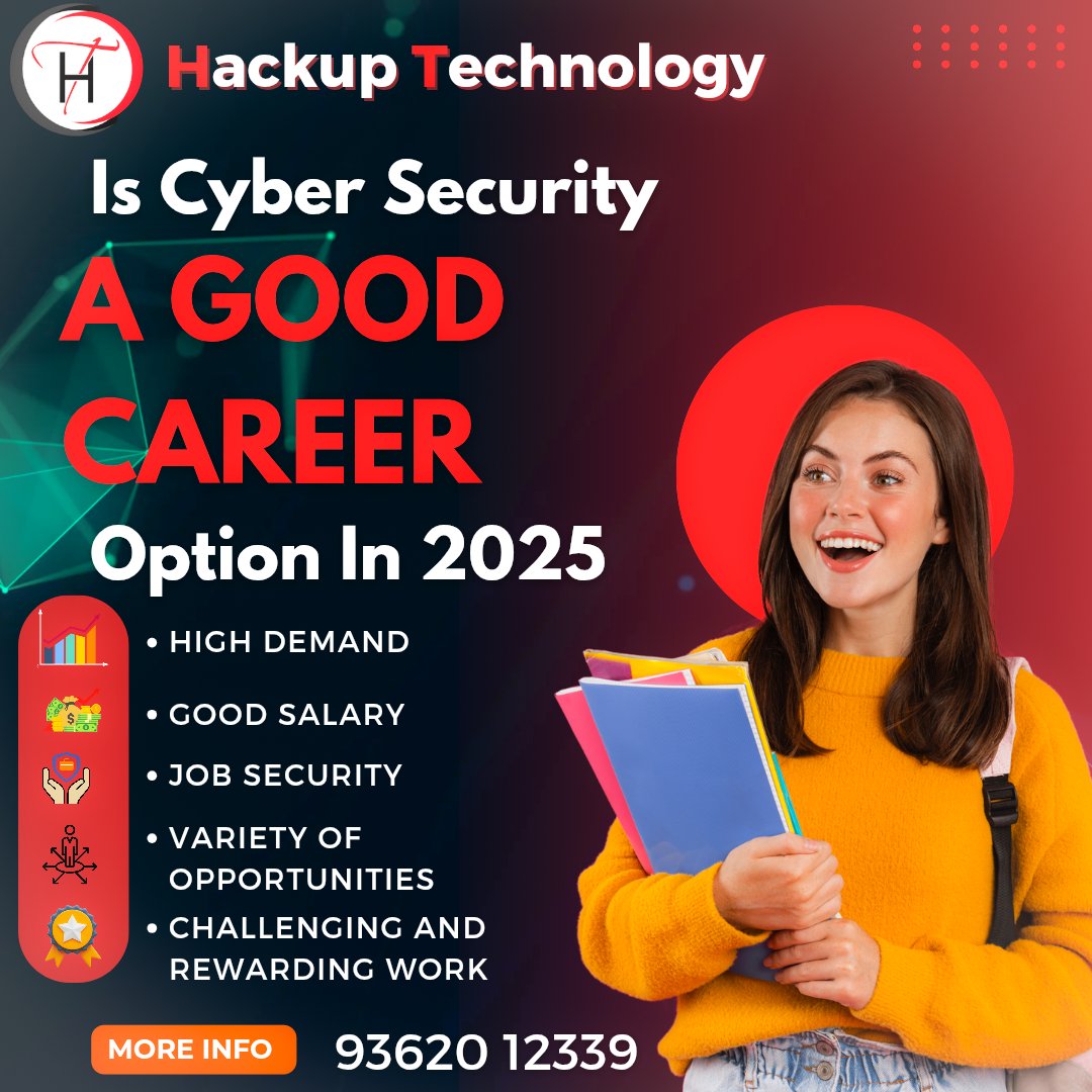 HackupTech's tweet image. 🚀 Is Cyber Security a Good Career Option in 2025? 🔥
#CyberSecurity #EthicalHacking #HackupTechnology #BugBounty #Pentesting #CyberThreats #VAPT #SOC #CyberSecurityTraining #EthicalHacker #InfoSec #DataProtection #CyberAwareness #AIinCyberSecurity #DigitalForensics