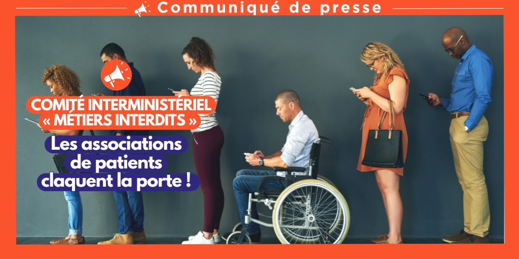 France Assos Santé (@fr_assos_sante) on Twitter photo Devant l'incapacité du comité des #MétiersInterdits à proposer des évolutions pour l'accès au marché du travail des personnes atteintes de maladies chroniques, <a href="/Fr_Assos_Sante/">France Assos Santé</a> <a href="/assoAIDES/">Association AIDES</a> <a href="/afaCrohnRCH/">afa-Crohn-RCH</a> <a href="/FedeDiabete/">Fédération Française des Diabétiques</a> <a href="/TranshepateCPC/">Transhépate CPC</a> ont décidé de le quitter. france-assos-sante.org/communique_pre… Devant l'incapacité du comité des #MétiersInterdits à proposer des évolutions pour l'accès au marché du travail des personnes atteintes de maladies chroniques, <a href="/Fr_Assos_Sante/">France Assos Santé</a> <a href="/assoAIDES/">Association AIDES</a> <a href="/afaCrohnRCH/">afa-Crohn-RCH</a> <a href="/FedeDiabete/">Fédération Française des Diabétiques</a> <a href="/TranshepateCPC/">Transhépate CPC</a> ont décidé de le quitter. france-assos-sante.org/communique_pre…