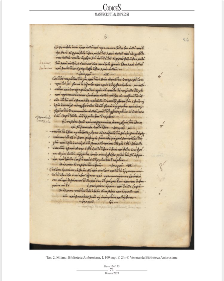📜 Just published! My latest article explores Bernardino Donato’s role in early 16th-c. publishing, his handwriting &amp; a newly identified autograph: Ambr. L 109 sup. 🔍 #Palaeography #Renaissance