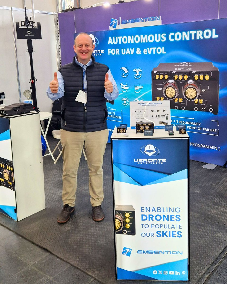embention's tweet photo. π Start our first day at #XPONENTIALEurope, the technology event for autonomy.
π Discover Veronte Ecosystem at booth D15!
Contact π² sales@embention.com
#UAS #VeronteAutopilot #Embention https://t.co/hgmKpRS1Qe