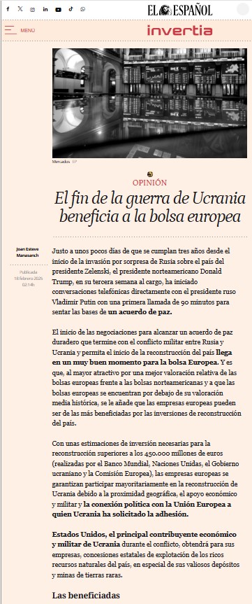 Agradecemos a <a href="/Invertia/">Invertia</a>  y a <a href="/elespanolcom/">EL ESPAÑOL</a>  la oportunidad de publicar el análisis del impacto positivo del fin de la guerra para la Bolsa Europea, destacando las empresas y sectores más beneficiados. #Gesinter #Gestión #Bolsaeuropea #Inversión

elespanol.com/invertia/opini…