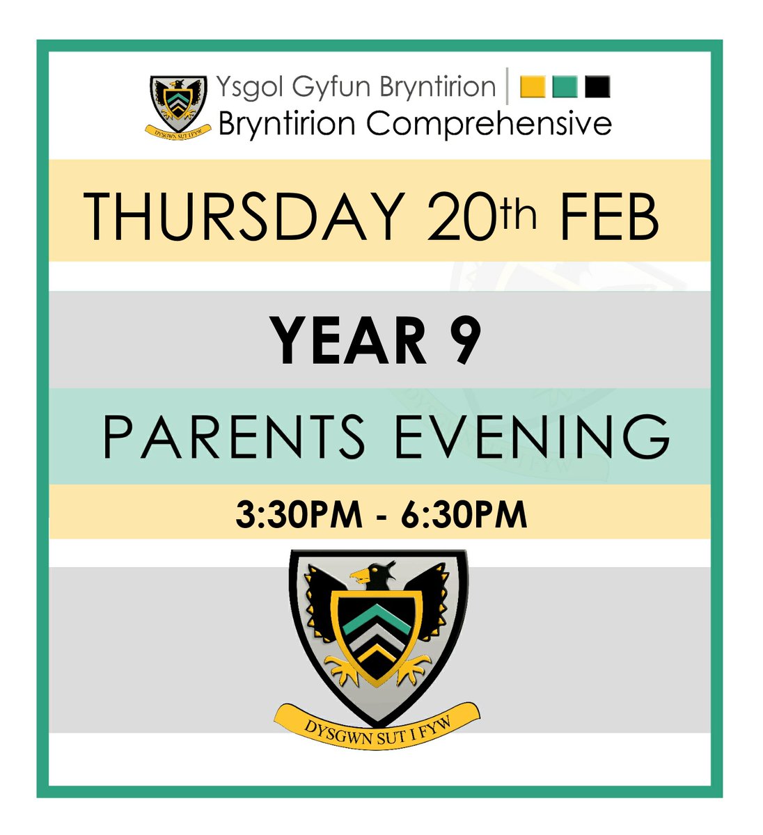 Reminder that this Thursday is Year 9 Parents Evening 3.30pm - 6.30pm. Looking forward to a great evening ahead!