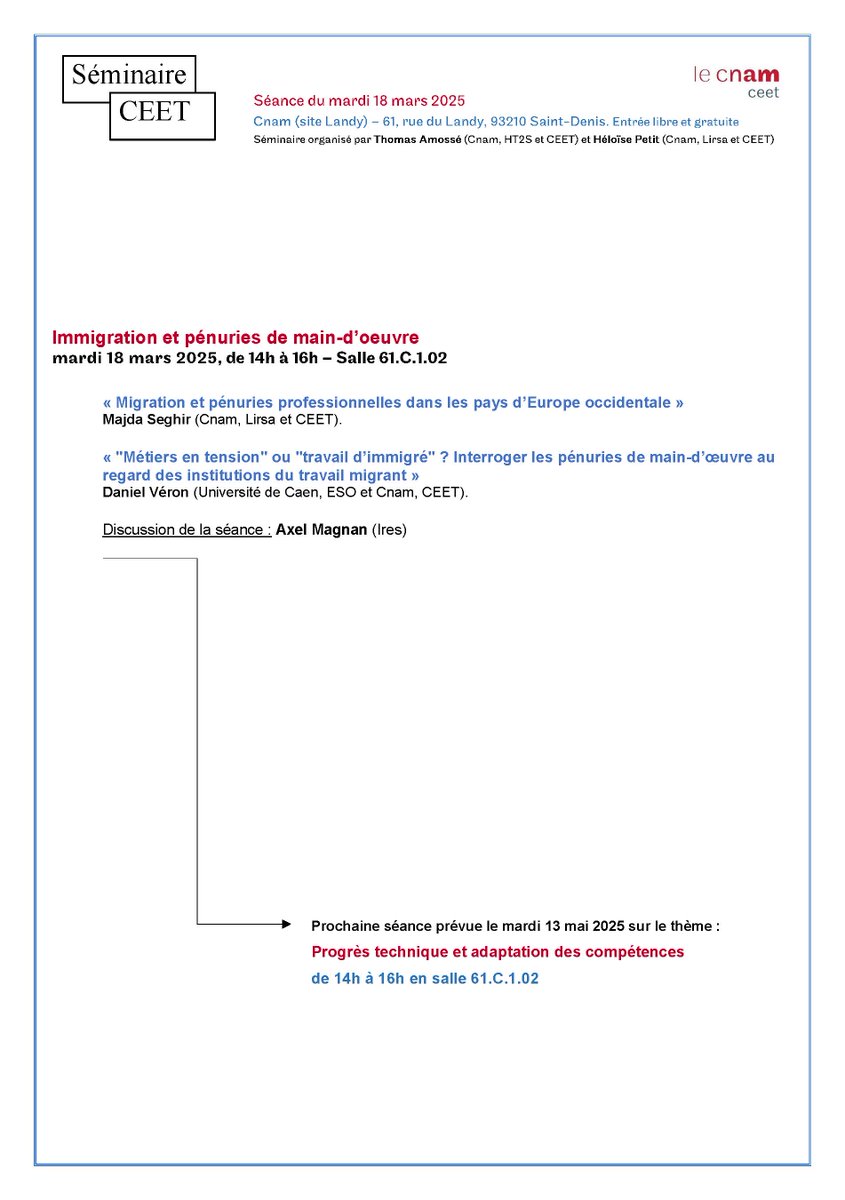 SAVE THE DATE 

#travail #immigration