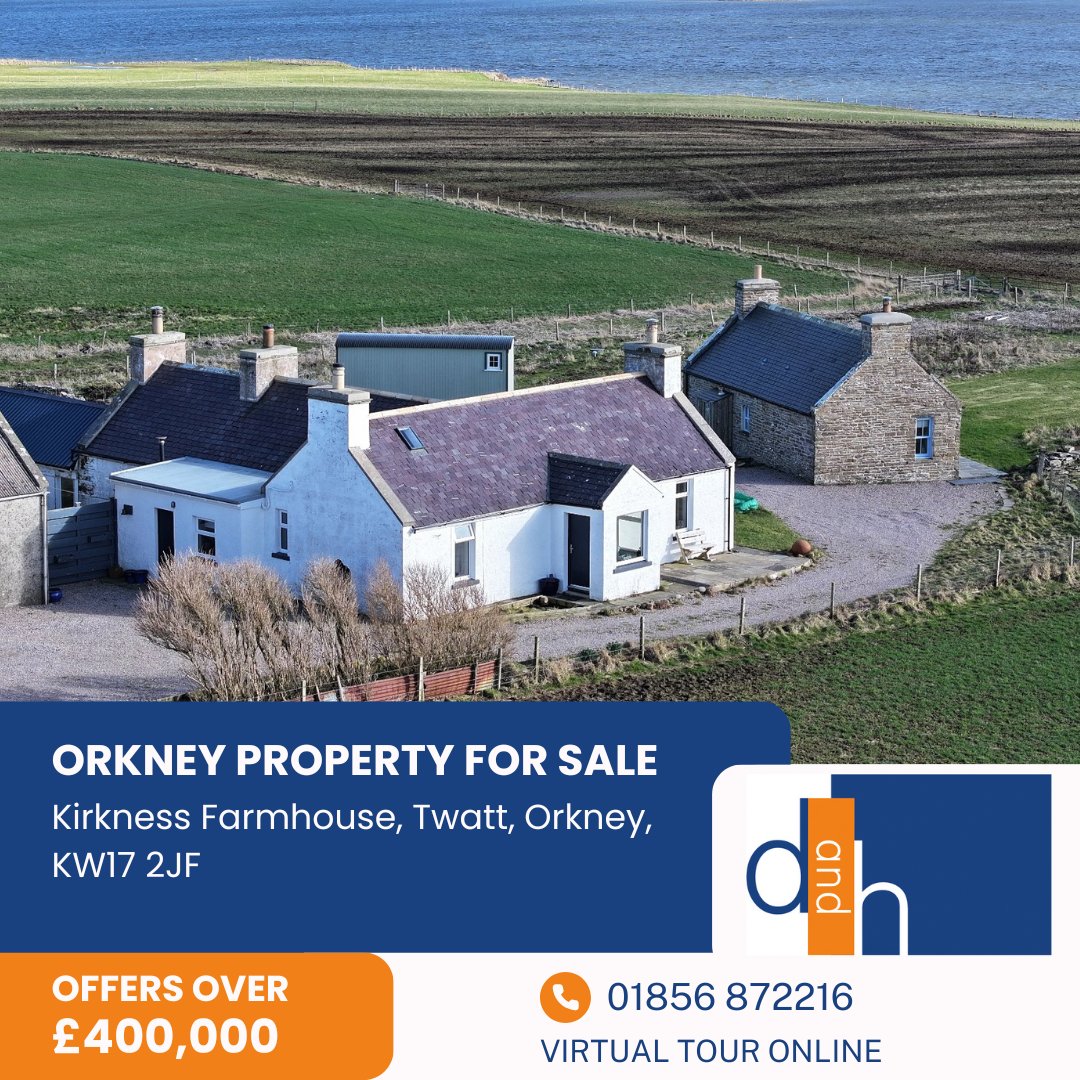 Kirkness Farmhouse, Twatt, Orkney – A stunning countryside retreat.

📞 Call us today on 01856 872216 for more details or to arrange a viewing.