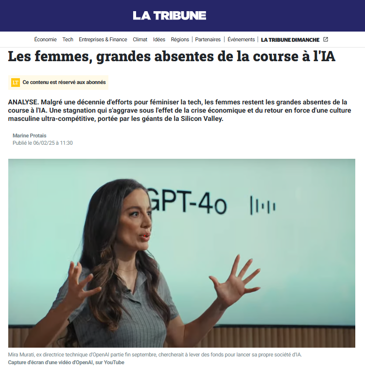 #Féminisation

👩‍🎓 IA : seulement 29 % de femmes en écoles d’ingénieurs

🔍 Dominique Baillargeat : « Les enseignants jouent un rôle clé dans l’#orientation, mais beaucoup découragent, même inconsciemment, les jeunes filles d’aller vers ces filières. »

👉 latribune.fr/technos-medias…