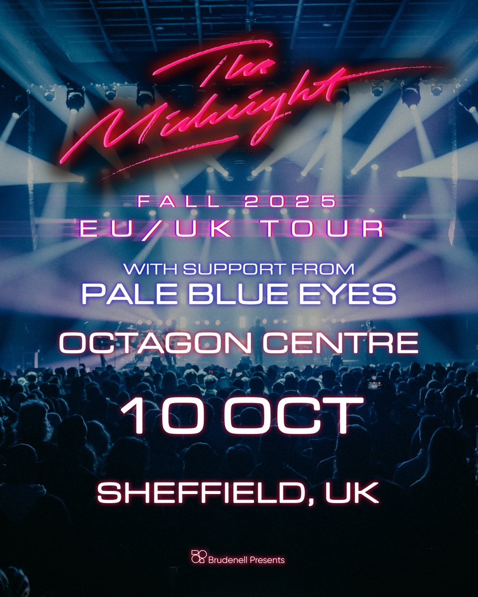 Nath Brudenell (@nath_brudenell) on Twitter photo Form something deeper than just house, vibier than pop, and altogether more exciting than the sum of its parts - we're bringing <a href="/TheMidnightLA/">the midnight</a> over to Sheffield on 10th October! 🚀
+ <a href="/pbemusic/">Pale Blue Eyes</a> 🔵
On sale this Friday @ 10AM. 🎫
➡️ bit.ly/TheMidnight-Sh…
<a href="/PerfVenuesSheff/">Performance Venues</a> Form something deeper than just house, vibier than pop, and altogether more exciting than the sum of its parts - we're bringing <a href="/TheMidnightLA/">the midnight</a> over to Sheffield on 10th October! 🚀
+ <a href="/pbemusic/">Pale Blue Eyes</a> 🔵
On sale this Friday @ 10AM. 🎫
➡️ bit.ly/TheMidnight-Sh…
<a href="/PerfVenuesSheff/">Performance Venues</a>
