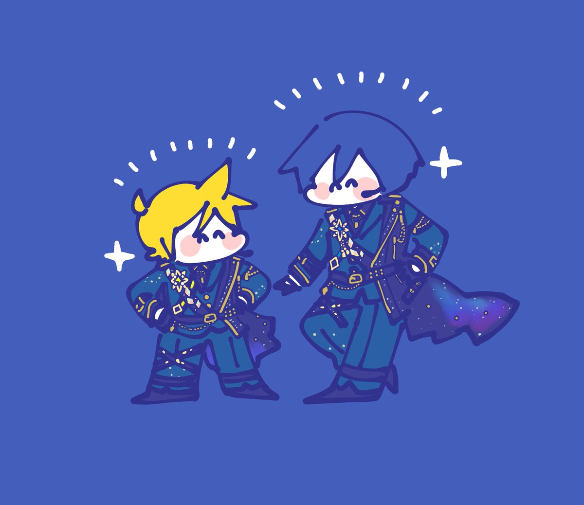 カイト(ボーカロイド) 「コラボの2人描いた·͜· #prsk_FA 」|袁のイラスト