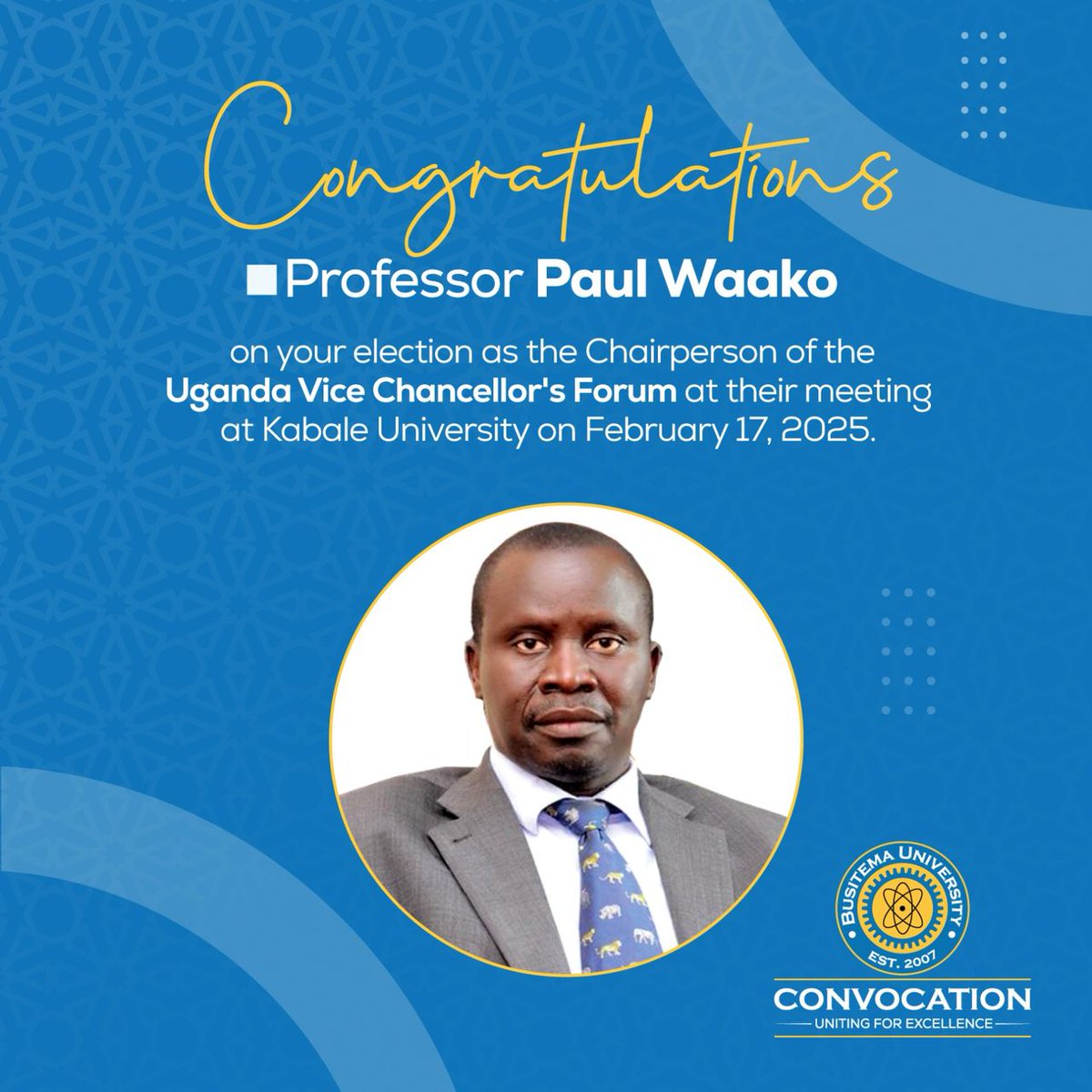 ConvoBU's tweet photo. We congratulate Vice Chancellor @ProfPaulWaako of @BusitemaUni who has been elected Chairperson of Uganda Vice - Chancellors' Forum at their 74th General Meeting hosted at @kabuniversity.
#Busitema @Eng_Musinguzi_B https://t.co/3rJ5s341uk