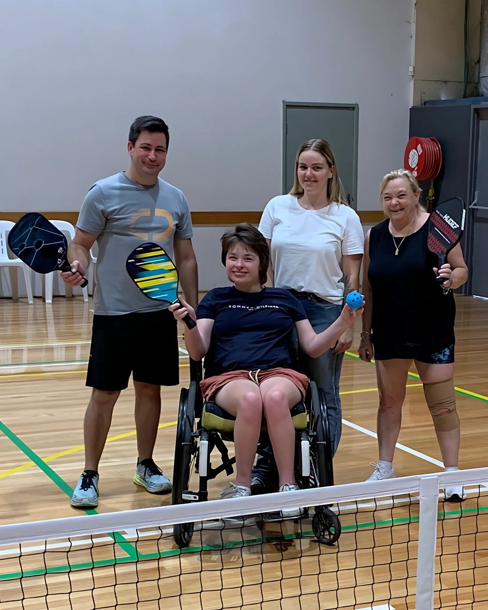 We're incredibly proud to have our first wheelchair participant, Sancia! Join our Pickleball family here at Red Energy Arena - it's always a great time with the Bendigo Pickleball Club! If you're interested in playing, contact sports.office@bendigostadium.com.au