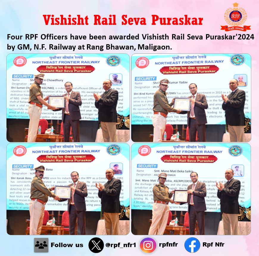 rpf_nfr1's tweet photo. @RPF_INDIA
#69thRailwayWeek #RailwayWeek #awards #shield #security #OverallEfficiecy https://t.co/DN2rM88g62
