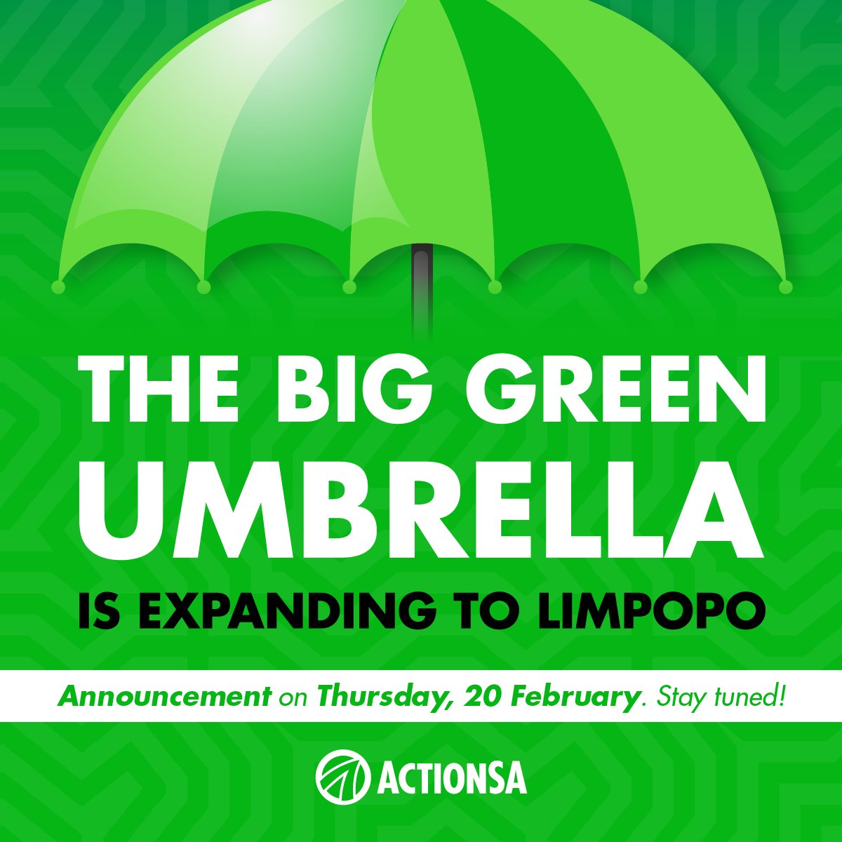 ActionSA’s BIG green umbrella is expanding to Limpopo as more opposition parties unite to build a viable and growing alternative to the Government of National Unity!

Be sure to stay tuned on Thursday, 20 February for the full announcement.

#LetsFixSouthAfrica 🛠️🇿🇦