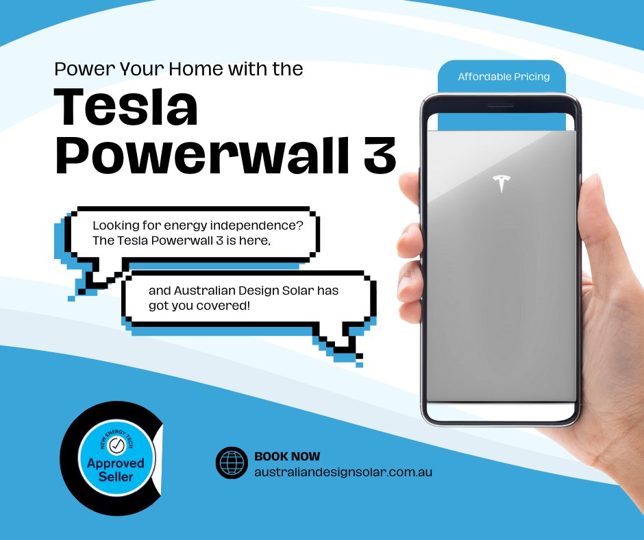 ausdesignsolar's tweet image. 🔋 Tesla Powerwall 3 Now Available in Sydney! 🔋

✅ High-capacity energy storage
✅ Seamless solar integration
✅ Reduce reliance on the grid

australiandesignsolar.com.au/tesla-powerwal…

#TeslaPowerwall3 #SolarBattery #AustralianDesignSolar #SydneySolar