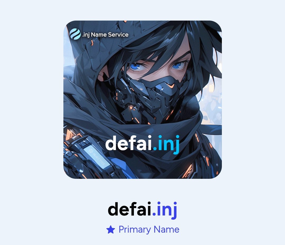 I have just gotten one of the most unique names on CT. 
defai.inj
AI projects on <a href="/injective/">Injective 🥷</a> should be jealous 😂