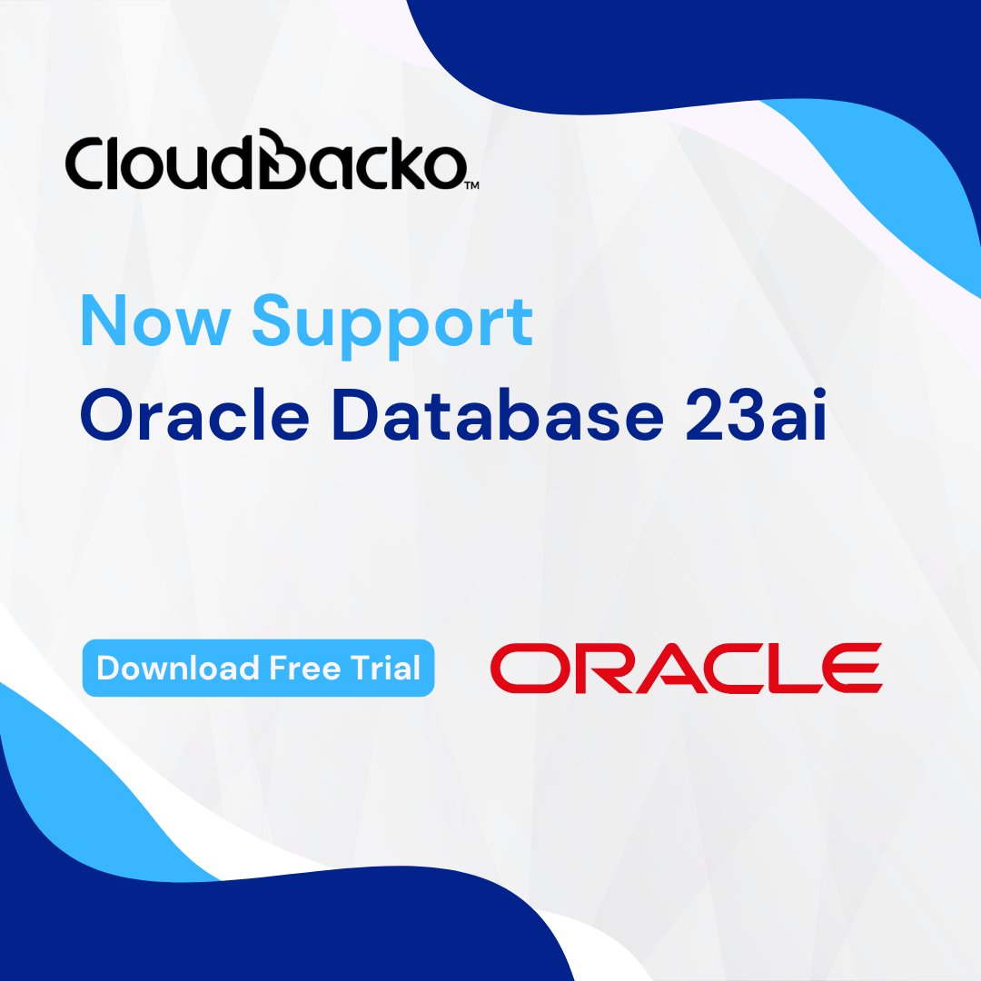 【CloudBacko v5 new feature: Support Oracle Database 23ai】#CloudBacko #backup supports #OracleDatabase 23ai. Download free trial: cloudbacko.com