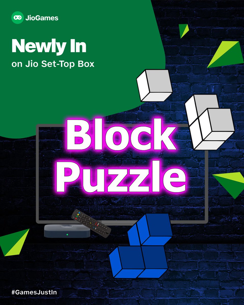 JioGames's tweet photo. Ready to twist, turn, and fit the pieces just right? ๐ง
Challenge your brain with our super fun latest game Block Puzzle! โจ
Can you master the perfect fit? ๐ฅ
Get playing now, only on the JioGames app on the Jio Set-Top Box! #LetsGetGaming
#gaming #gamingapp #newgames #fun https://t.co/NOhSRwIopd
