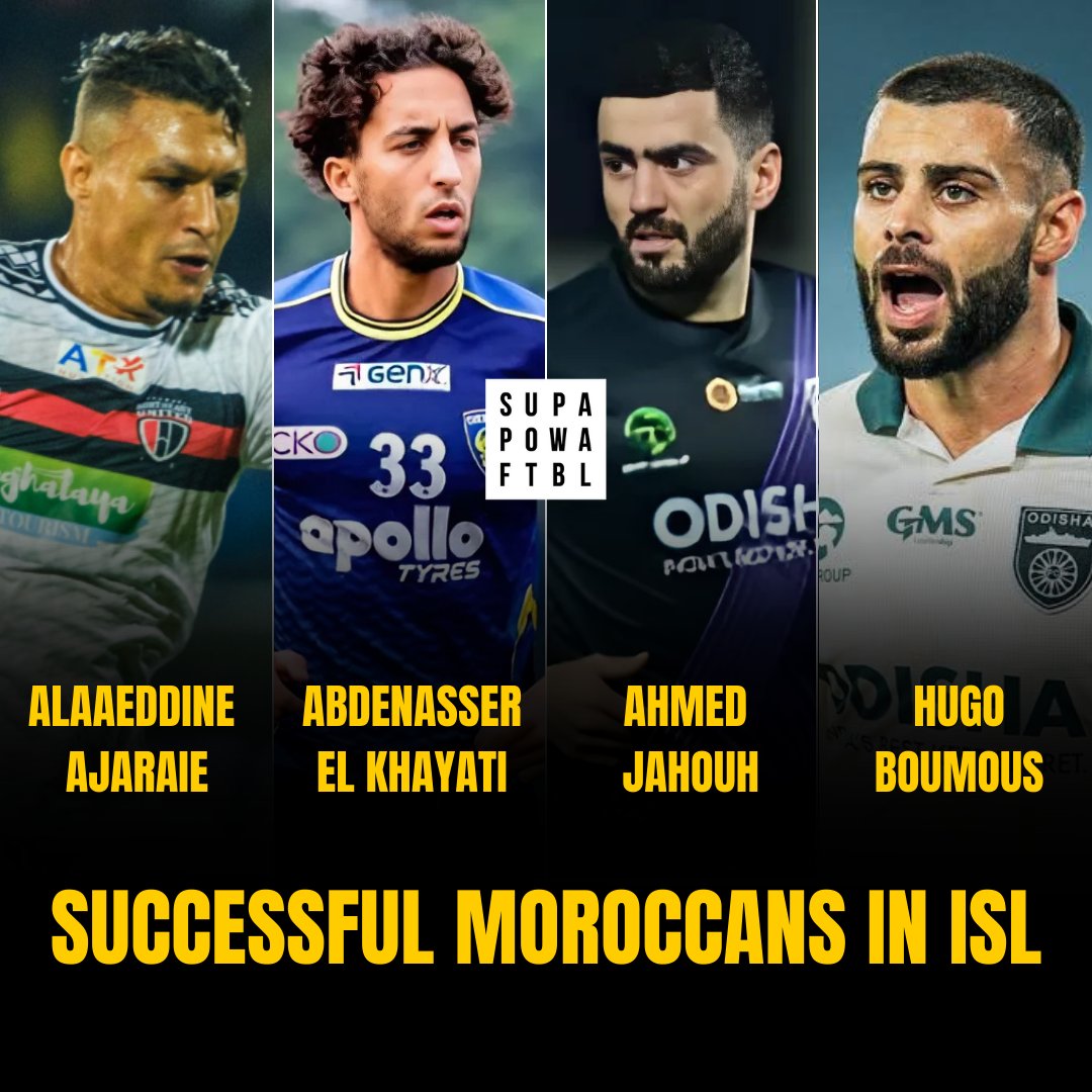 Moroccan Magic in the ISL ✨🎩

Image Credits: indiansuperleague

[ Morocco, Alaeddine Ajaraie, Hugo Boumous, El Khayati, Ahmed Jahouh, ISL, Indian Super League, Indian Football ]

#Morocco #AlaaeddineAjaraie #AbdenasserElKhayati #AhmedJahouh #HugoBoumous #IndianSuperLeague