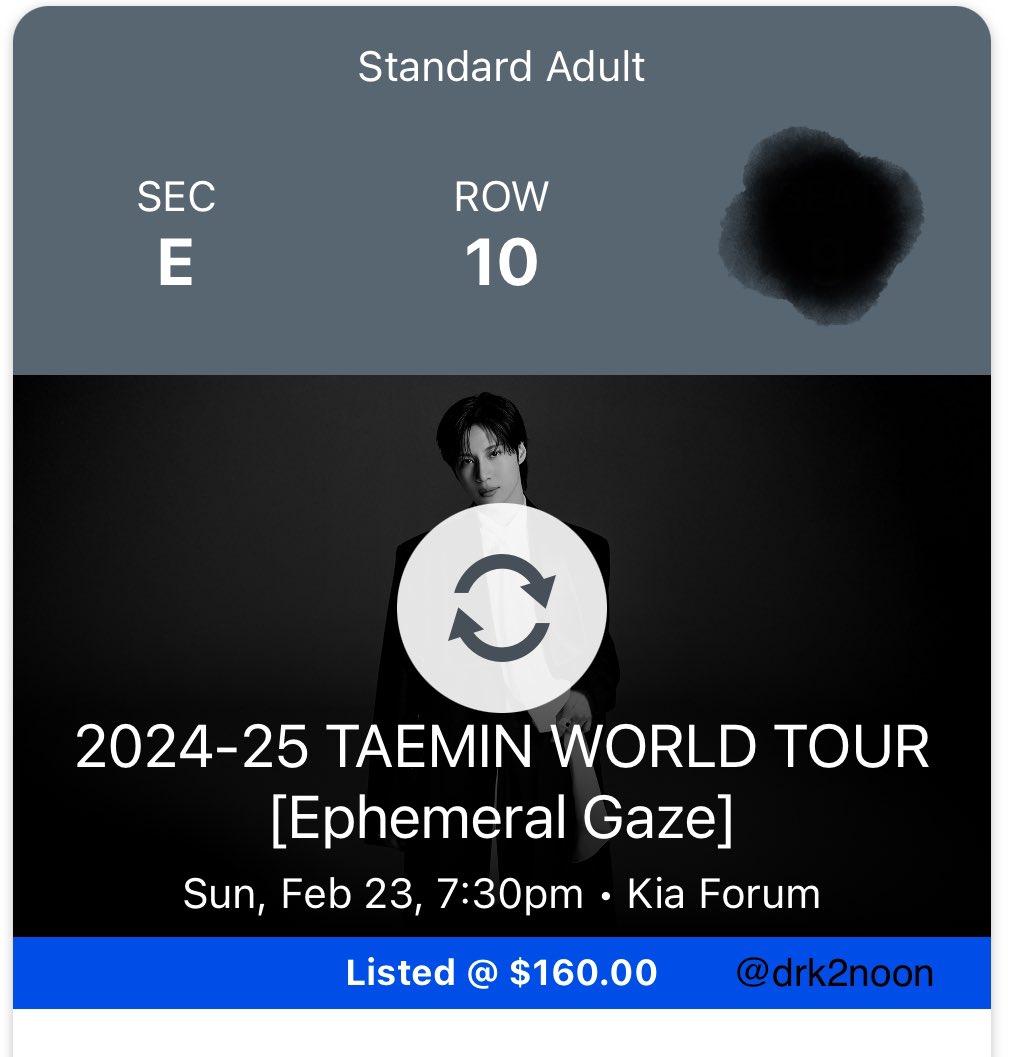 drk2noon's tweet photo. selling THREE FLOOR tickets to TAEMIN in Los Angeles at the Kia Forum! I can send you a direct link to purchase the tickets as they are already listed! selling them for what I originally paid! I am still going, just sitting somewhere else!💫
#TAEMIN #KiaForum #TAEMINInLA https://t.co/rySn2Bli5u