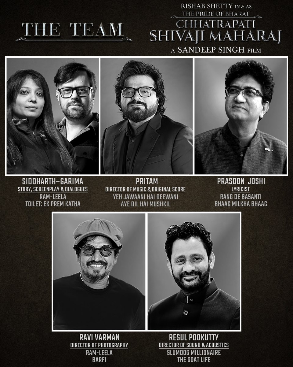 thisissandeeps's tweet photo. It's my privilege and honor to be working with a team of the finest talents in Indian cinema. The stellar team will help in my vision to ⁠bringing history to life.  ‘The Pride of Bharat: Chhatrapati Shivaji Maharaj’ is shaping up to be an unparalleled cinematic experience. In cinemas on 21st January 2027! ⚔️🔥 #ShivajiMaharaj #PrideOfBharat #JaiShivaji

@thisissandeeps @shetty_rishab @dop_ravivarman @resulp @philoedit @ashley_rebello1 @Ajay_junie #RonexXavier @GANESHHEGDE @CastingChhabra #AbhijeetBhalerao #VishalGurnani #JuhiParekhMehta @LegendStudios_