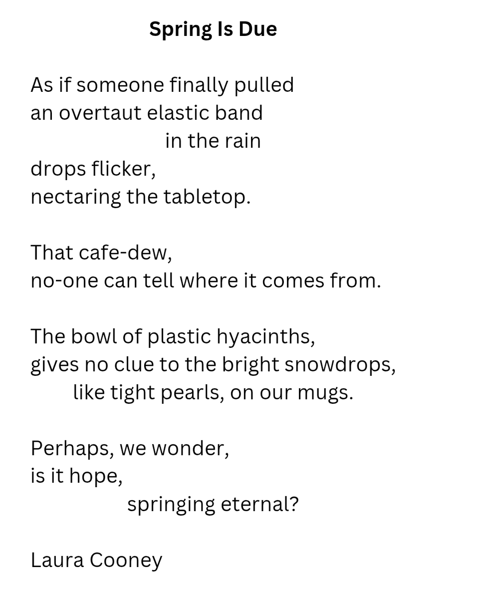 lozzawriting's tweet photo. My offering for @TopTweetTuesday and esteemed host @aperrincycling. My Gran used to say, 'hope springs up at the spout of a teapot.' I've never put my finger on exactly what she meant. But it made this Spring/not Spring poem pop into my head.
@MatthewMCSmith https://t.co/Pl1gqDs77T